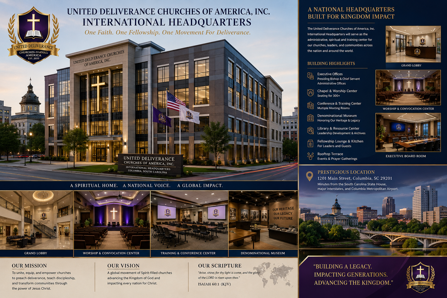 United Deliverance Churches of America International Headquarters vision brochure